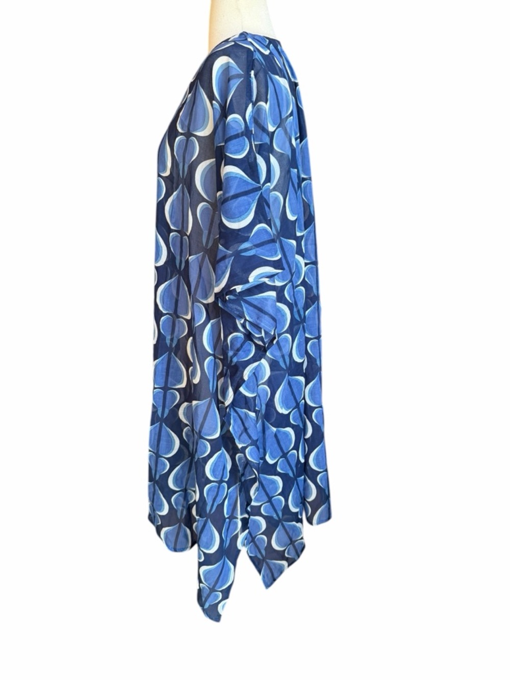 NWOT Fragonard 100% Cotton Semi-Sheer Billowy Lightweight Geometric Peacock-Like - Picture 4 of 7